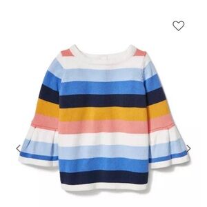Janie and Jack Colorful Striped Bell Sleeve Sweater